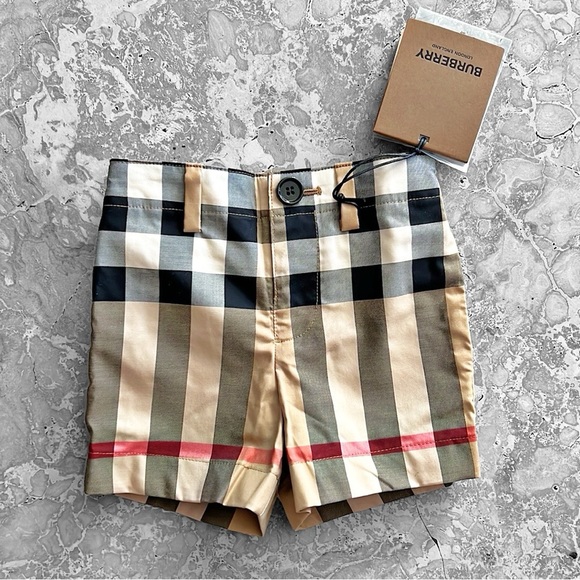 Burberry Unisex Royston Icon Stripes Stretch Shorts, Beige Size 6M, New w/Tag - Picture 11 of 12
